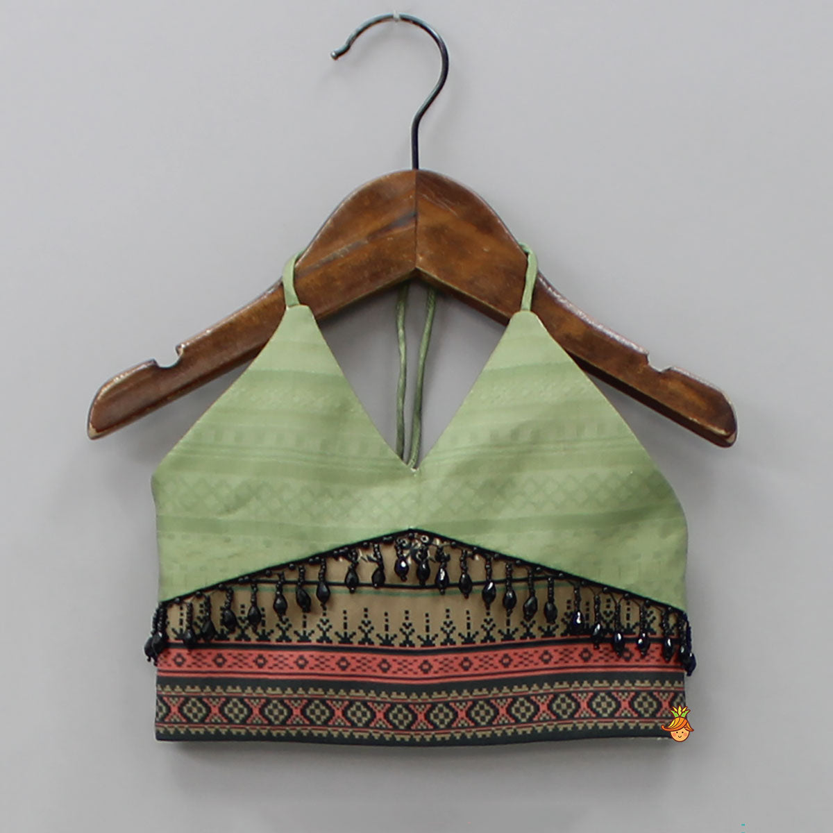 Halter Neck Green Top And Palazzo With Potli Bag