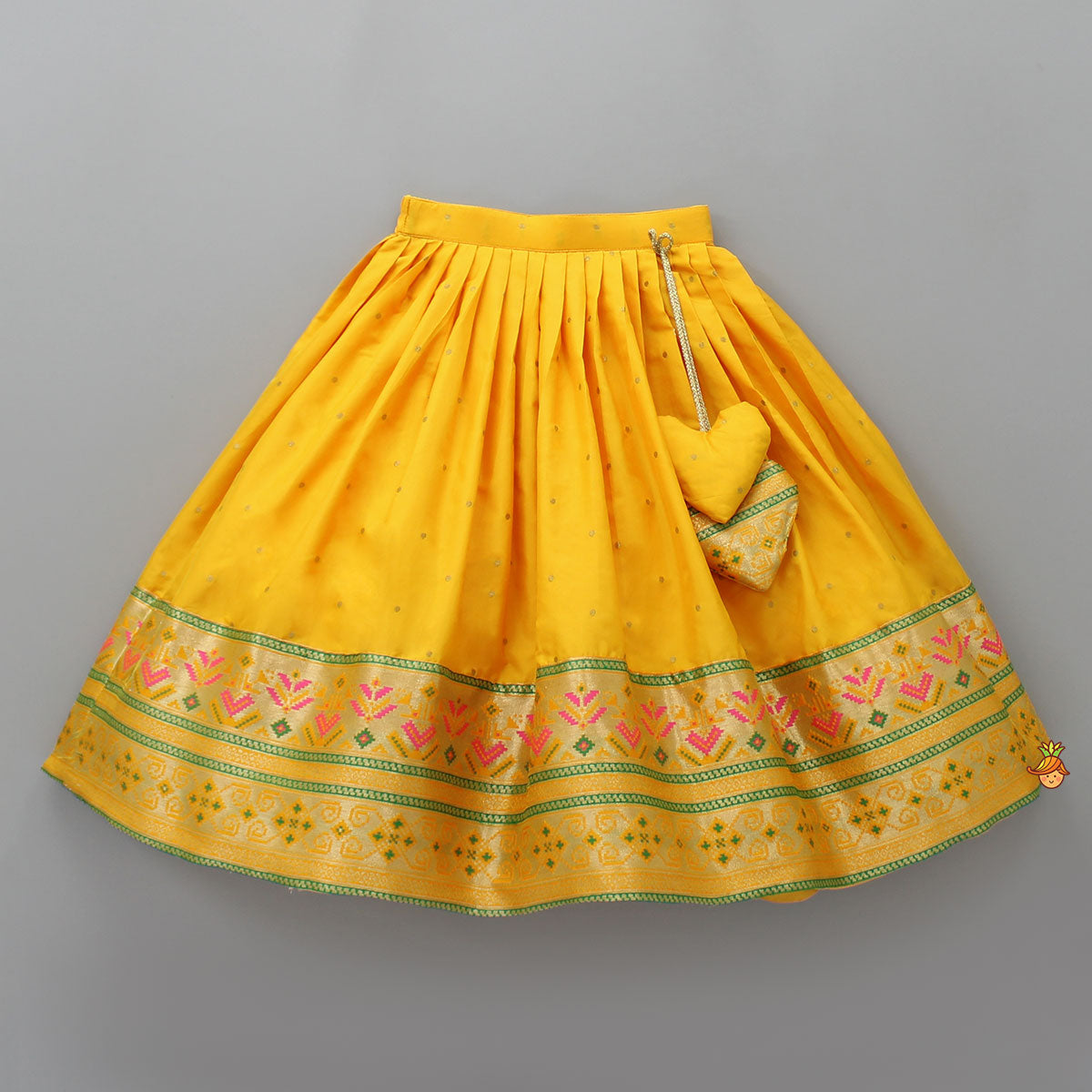 Front Open Brocade Mustard Top And Lehenga