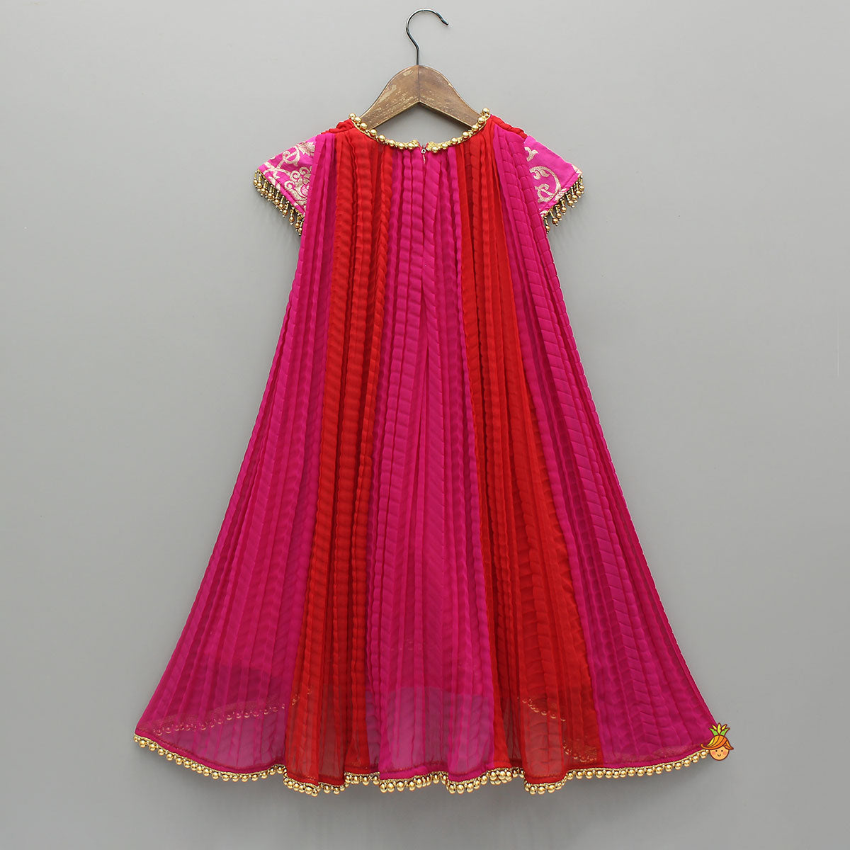 Dual Tone Embroidered Cap Sleeves Kurti