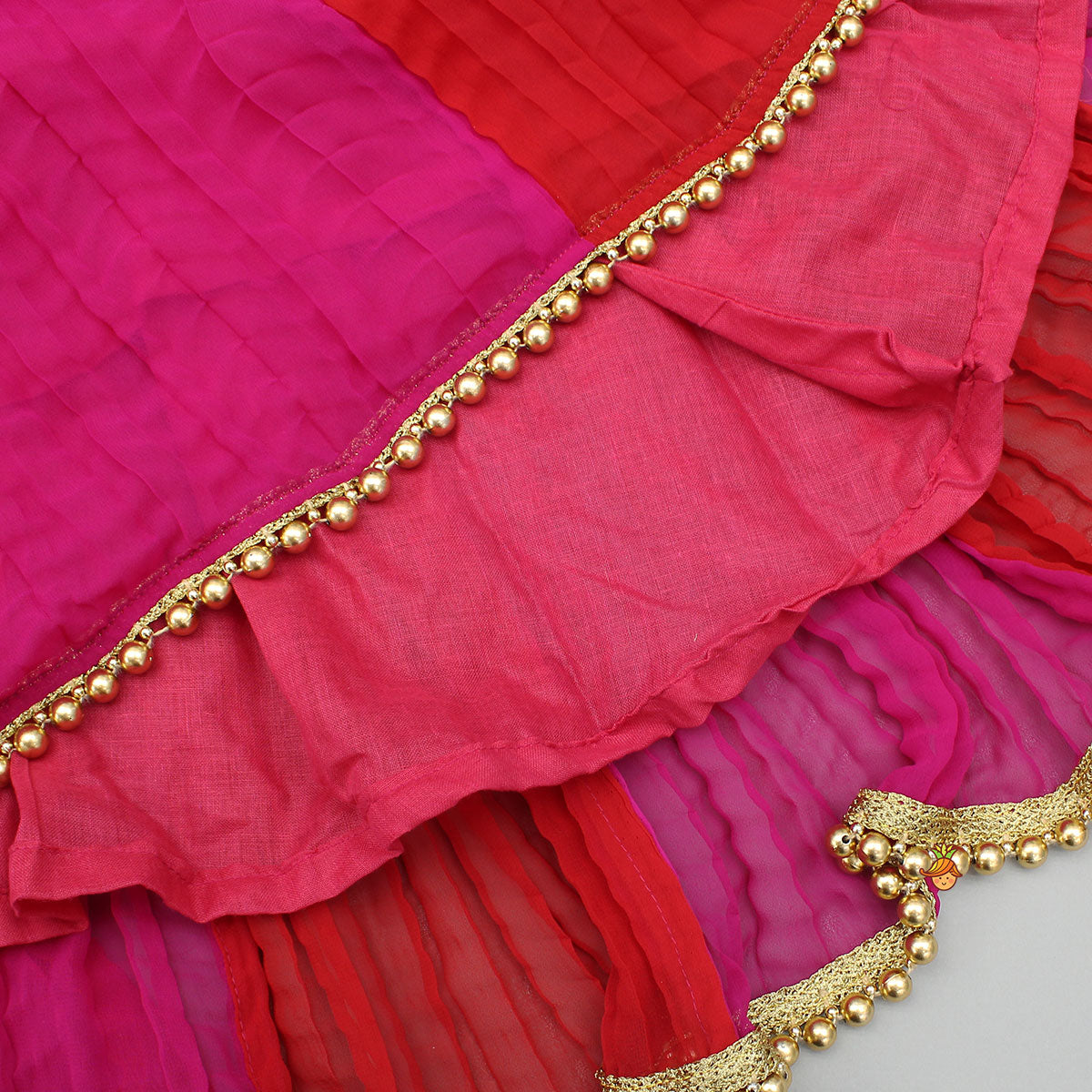 Dual Tone Embroidered Cap Sleeves Kurti