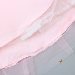 Pre Order: One Shoulder Pink Net Drape Gown