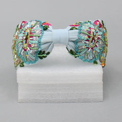Beautiful Intricate Embroidered Blue Hair Band