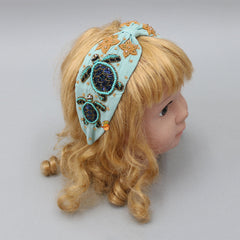 Beads Embroidered Green Hair Band