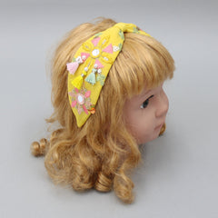 Tiny Fringe Embroidered Yellow Hair Band