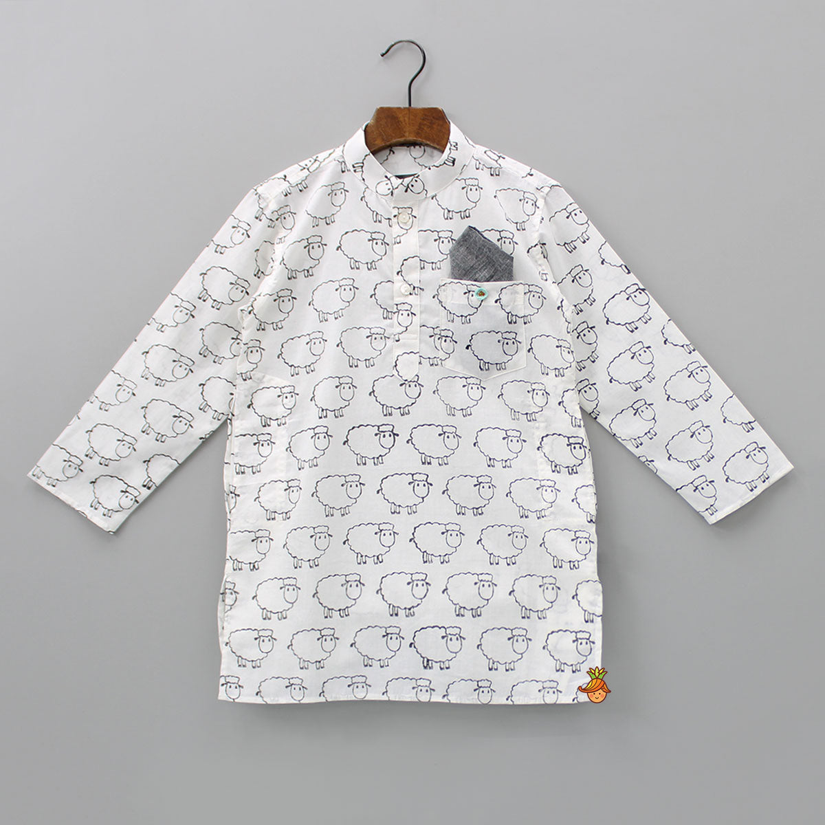 Sheep Hand Block Printed Kurta