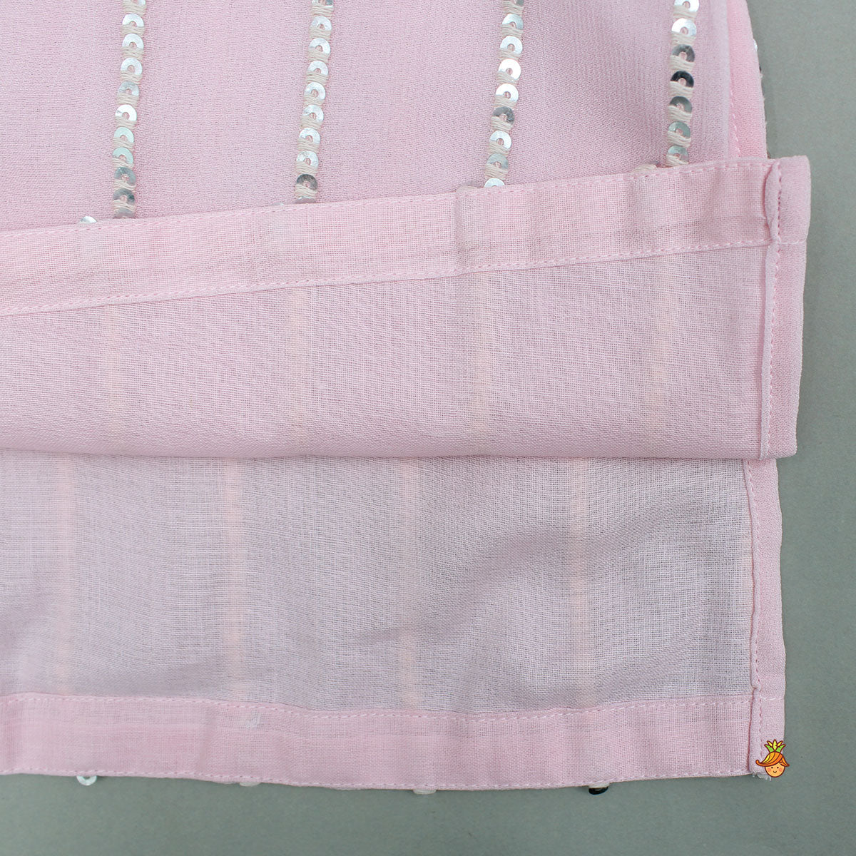 Asymmetric Sequin And Threadwork Kurta With Dhoti