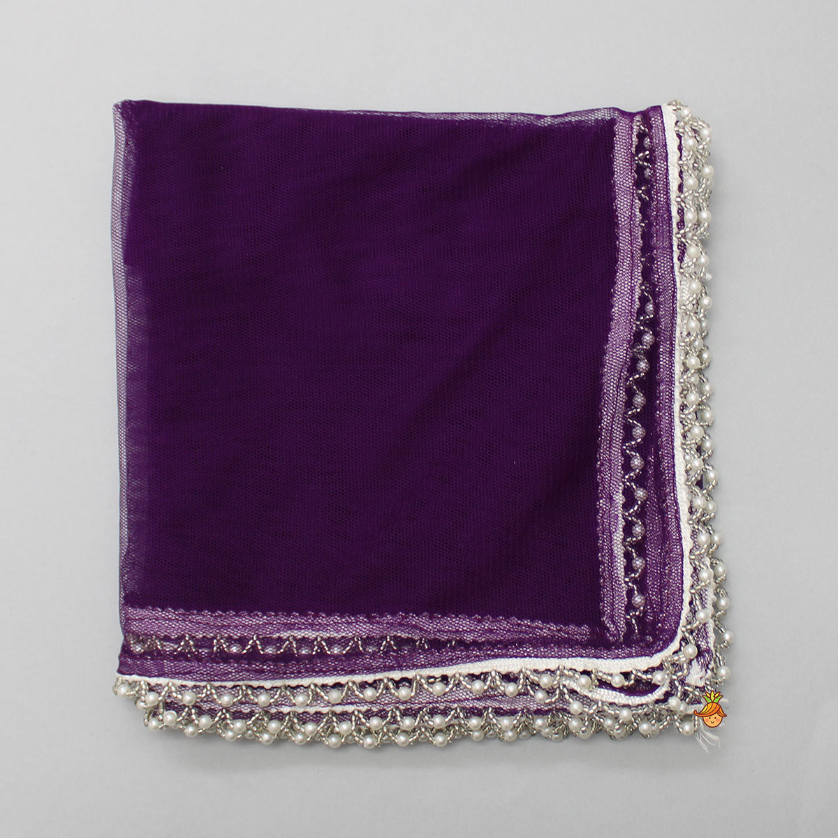Purple Front Placket Kurti And Pleated Sharara With Net Dupatta