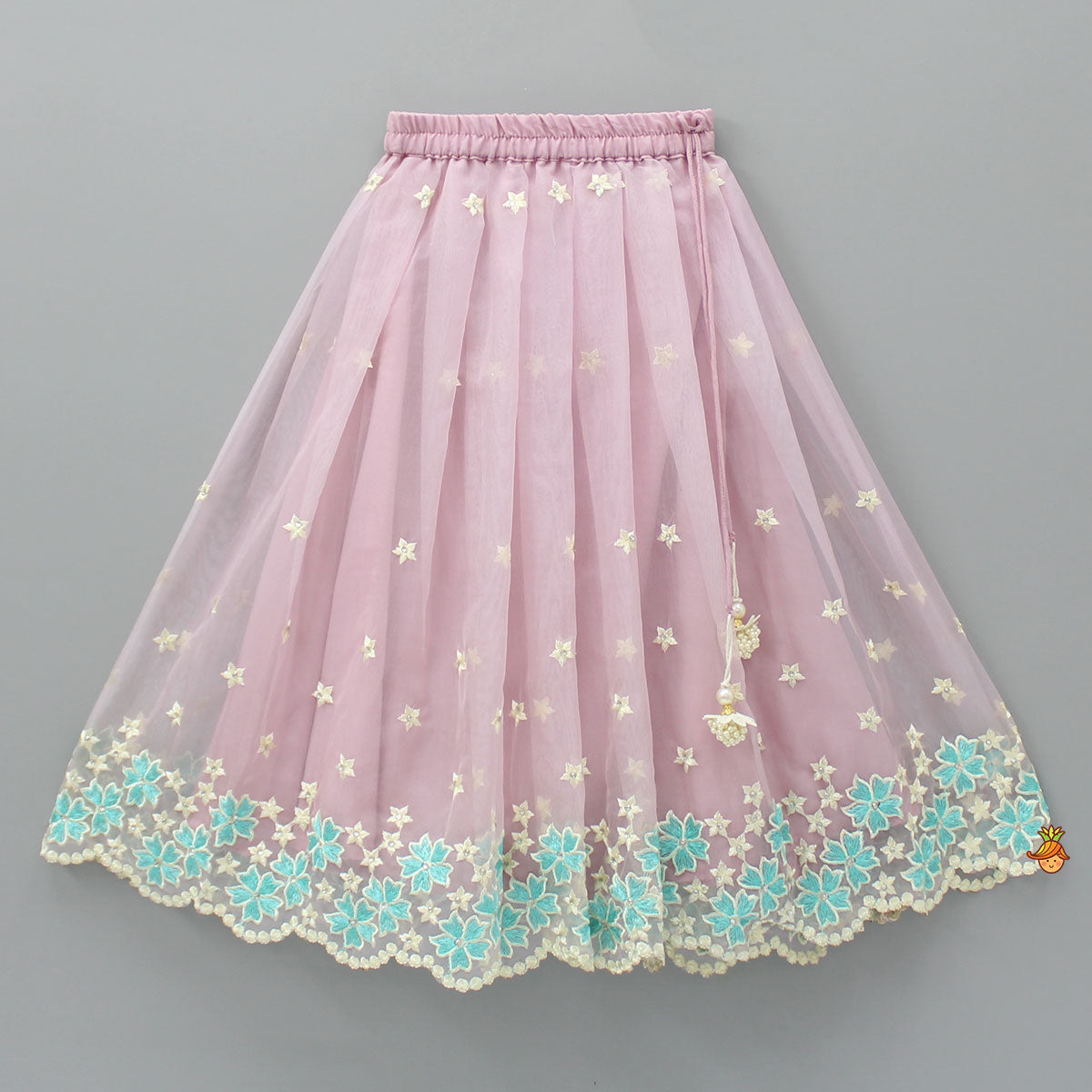 Embroidered Pink Top And Pleated Lehenga With Dupatta