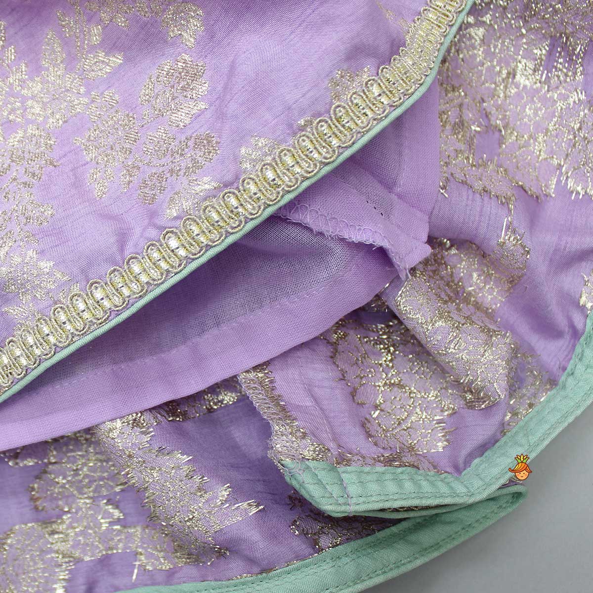 Lilac Angarkha Style Top And Dhoti