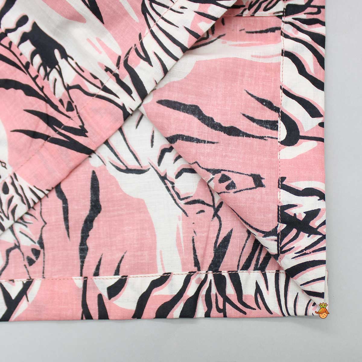 Animal-Printed Notched Collar Sleepwear