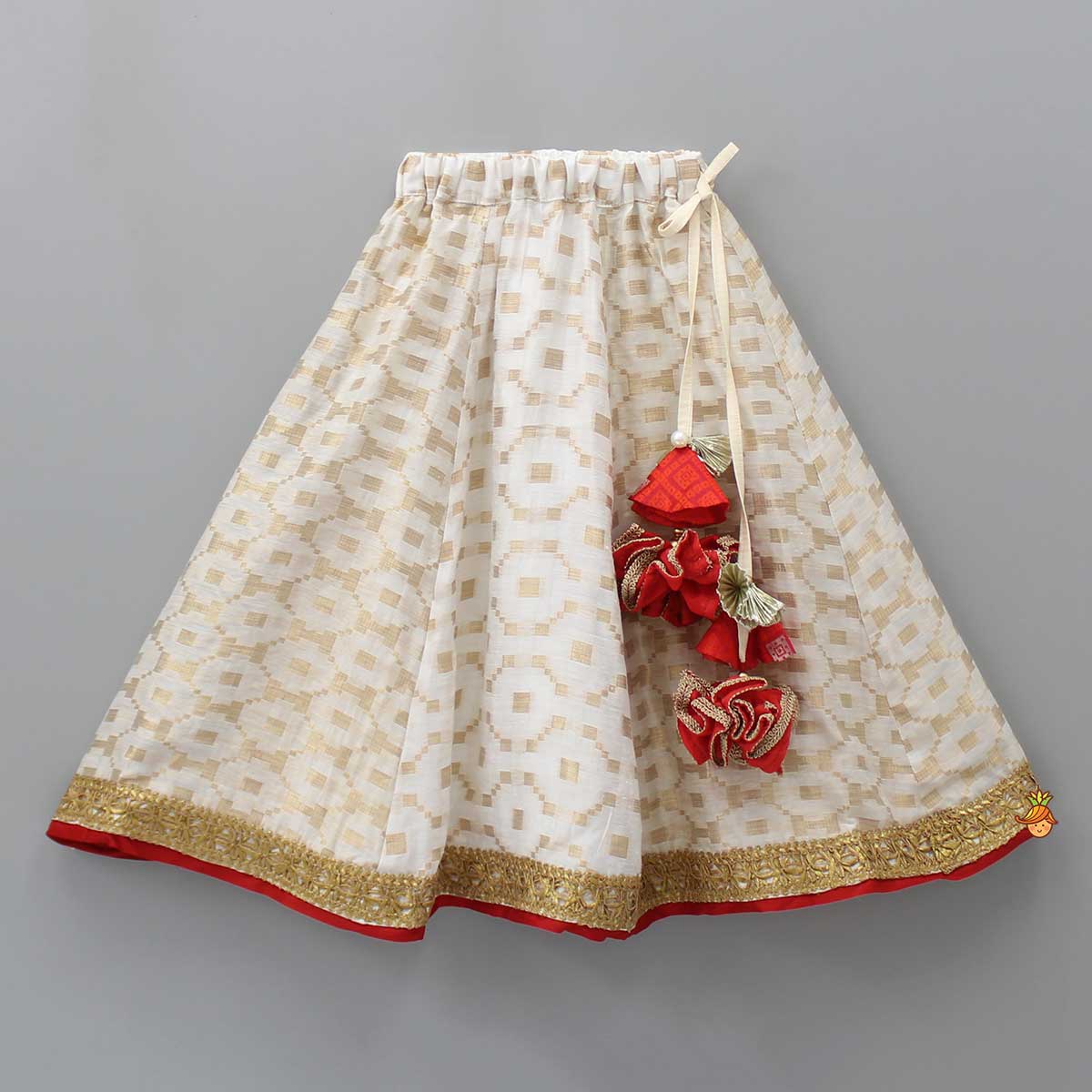 Embroidered Red Top And Brocade Lehenga