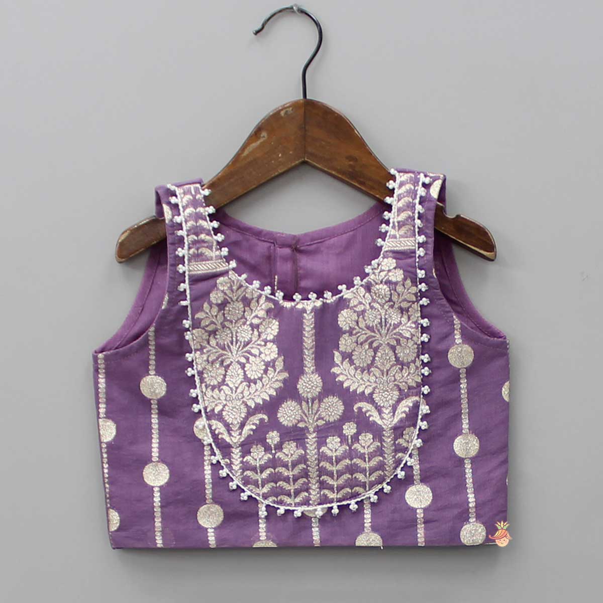Brocade Embroidered Purple Top And Lehenga