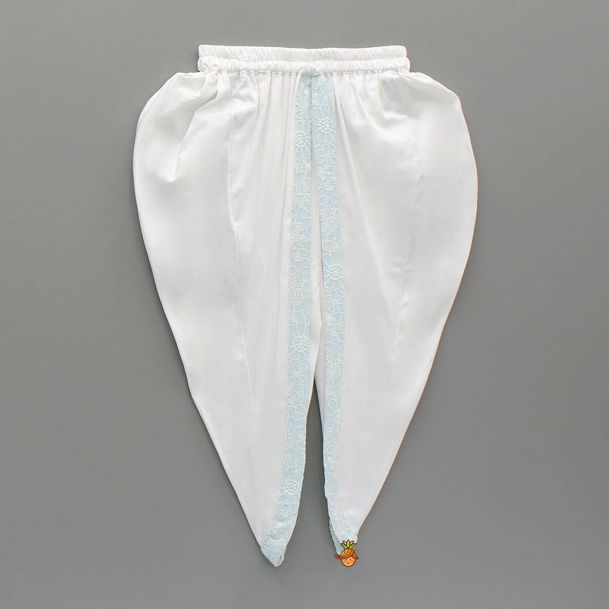 Thread Embroidered Kurti And Dhoti With Net Dupatta
