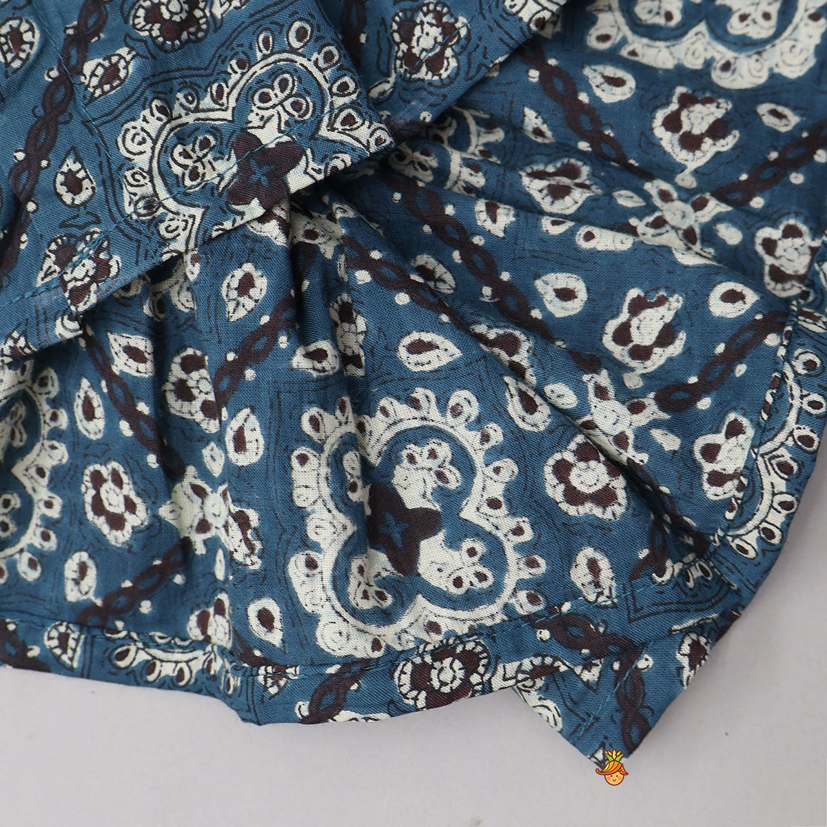 Lace Work Printed Top And Flared Palazzo