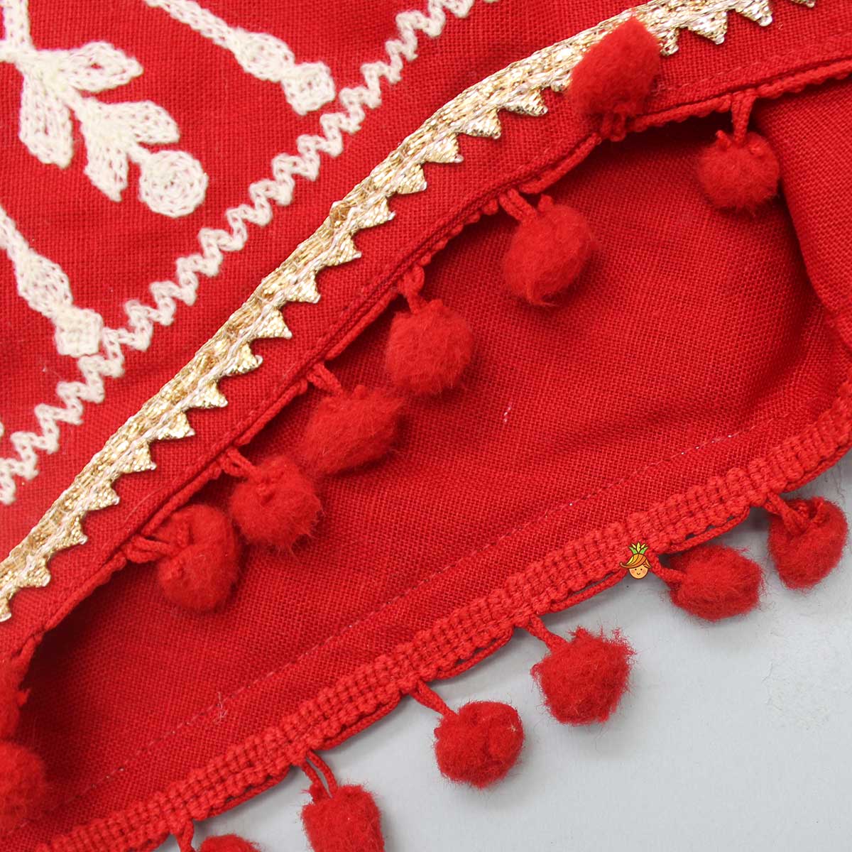 Thread Embroidered Stylish Hem Top And Lehenga