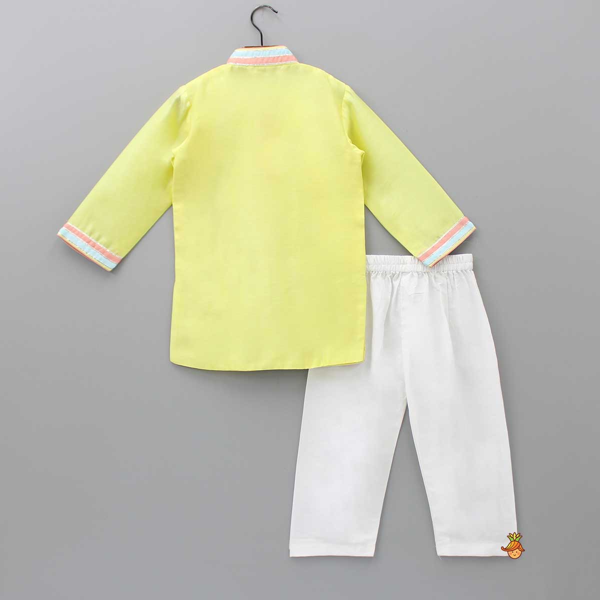 Gota Lace Detail Yellow Kurta And Pyjama
