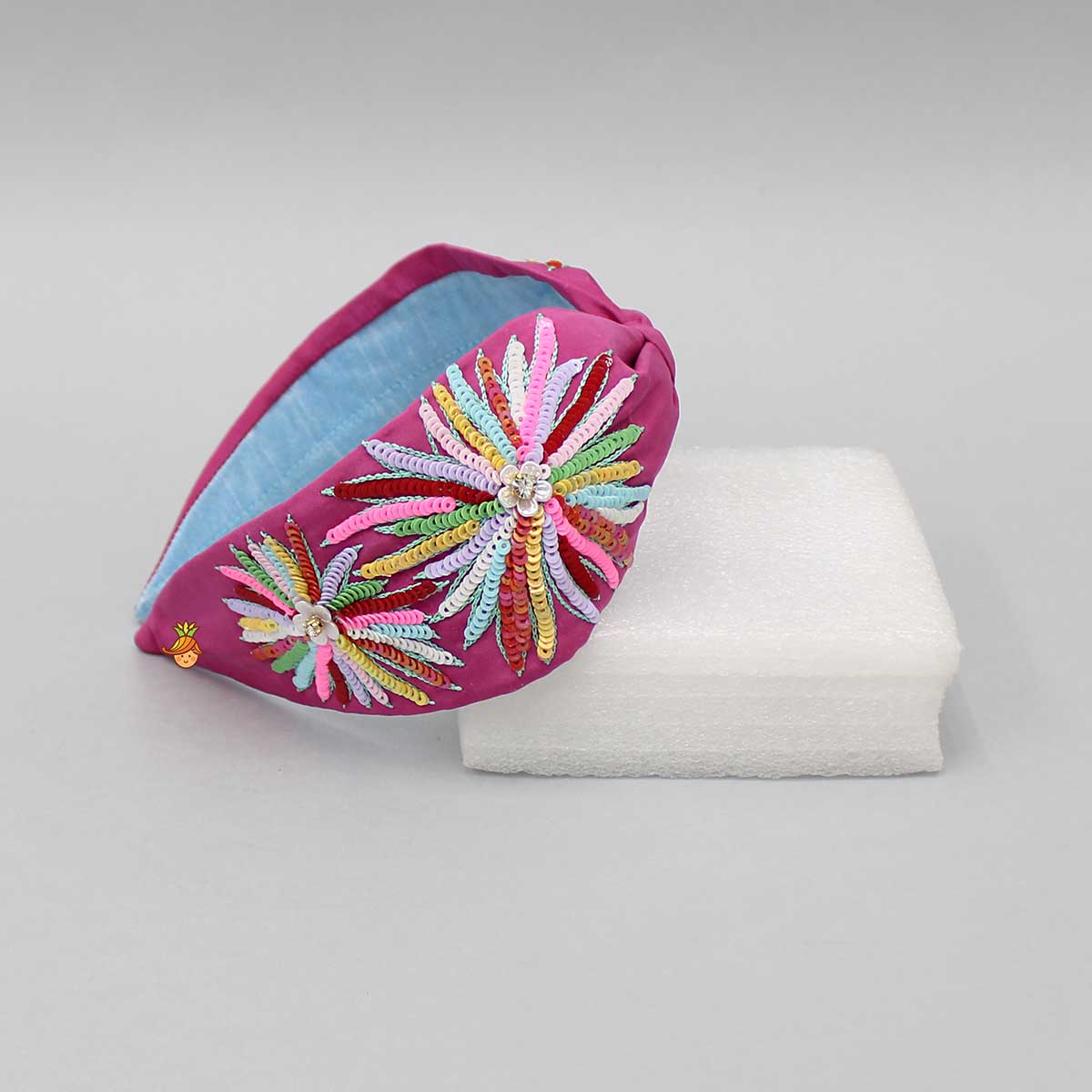 Floral Sequin-Embroidered Hair Band
