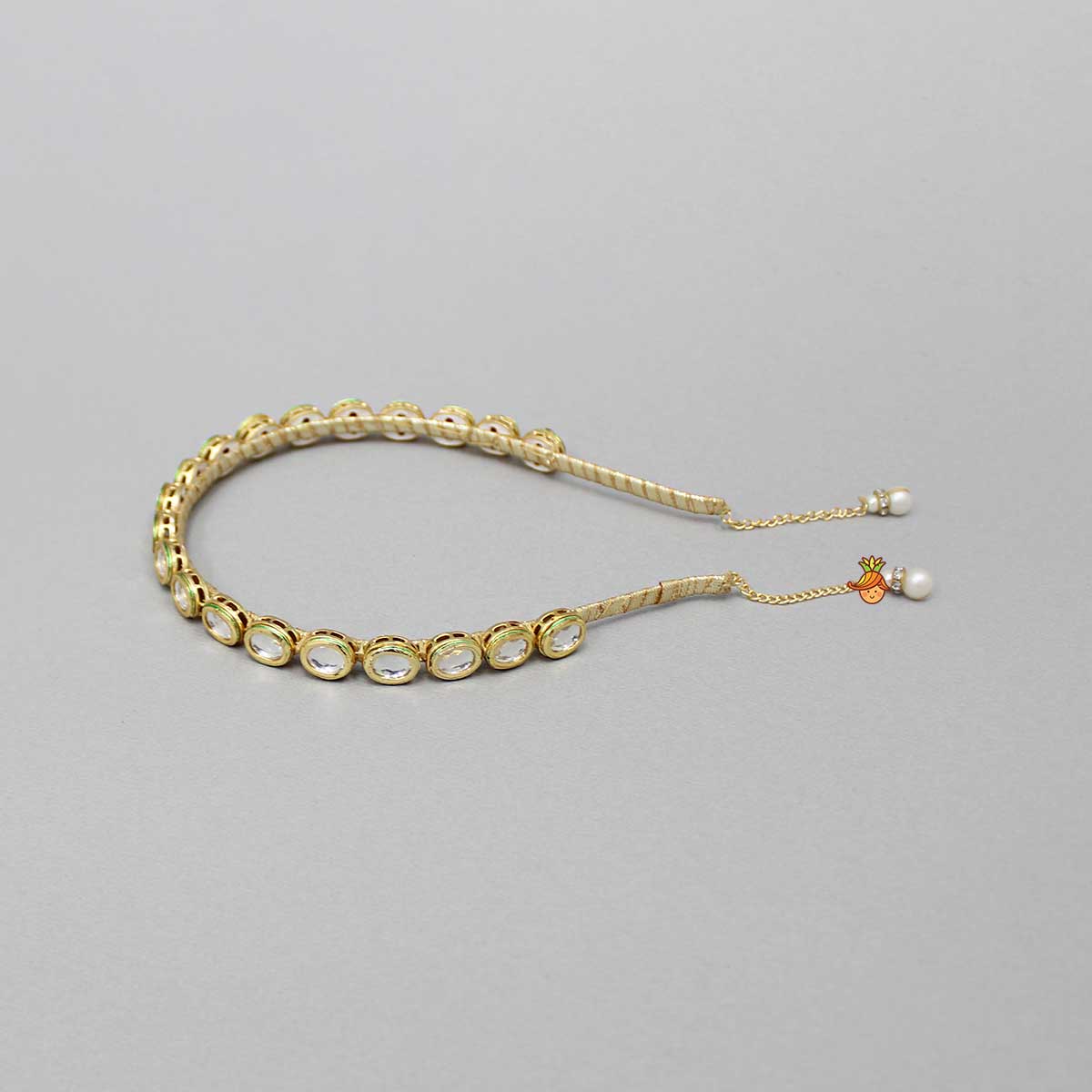 Embroidered Golden Chain Hair Band