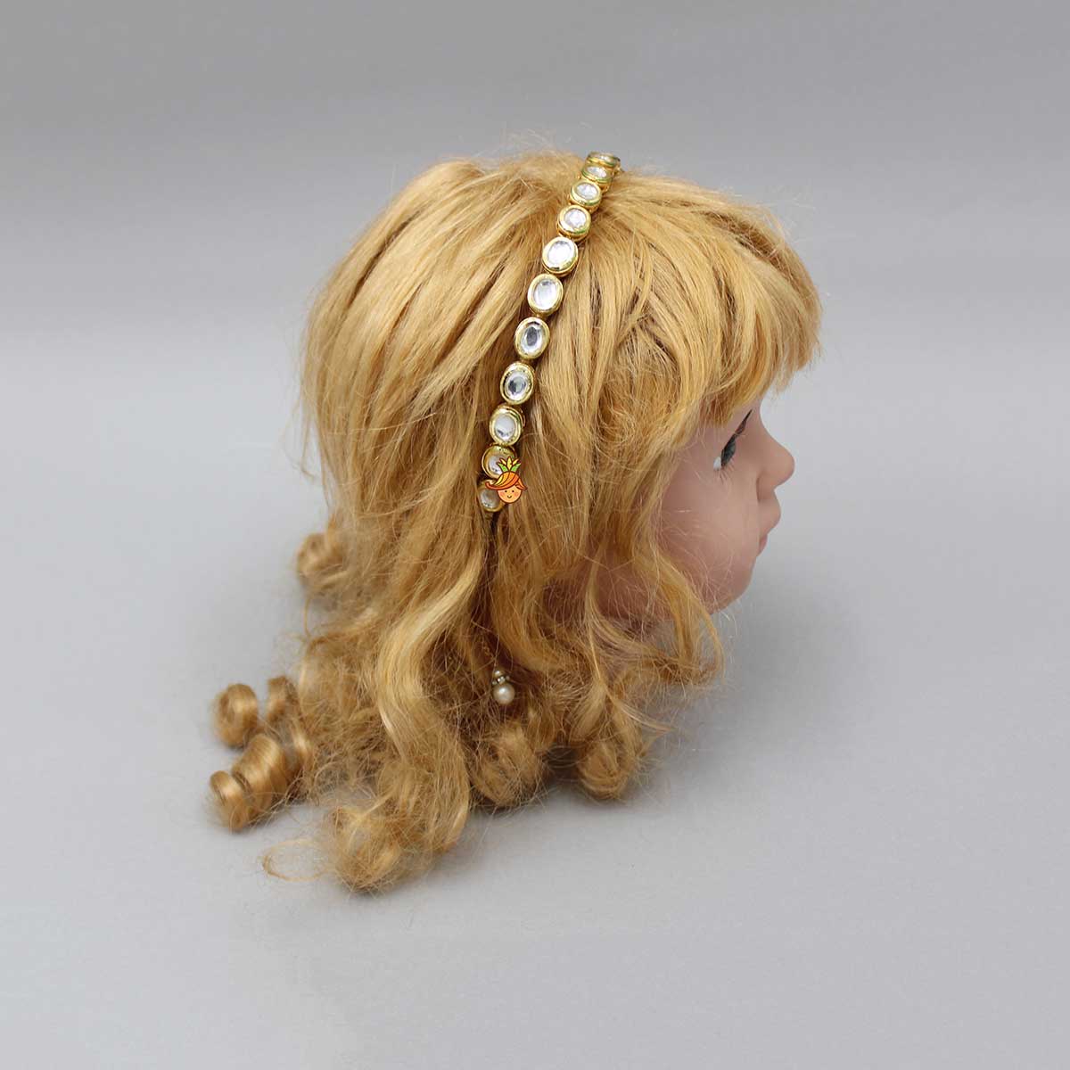 Embroidered Golden Chain Hair Band