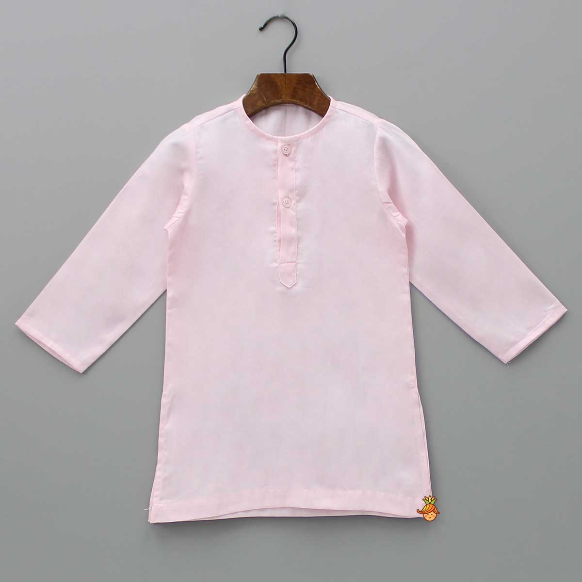 Pink Kurta With Faux Mirror Embroidered Jacket And Pyjama