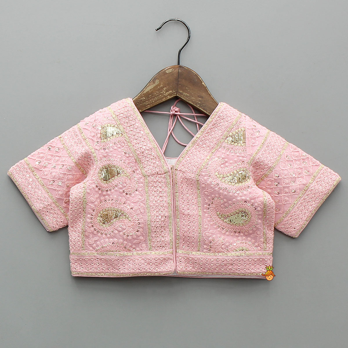 Embroidered Top And Lehenga With Matching Potli And Net Dupatta