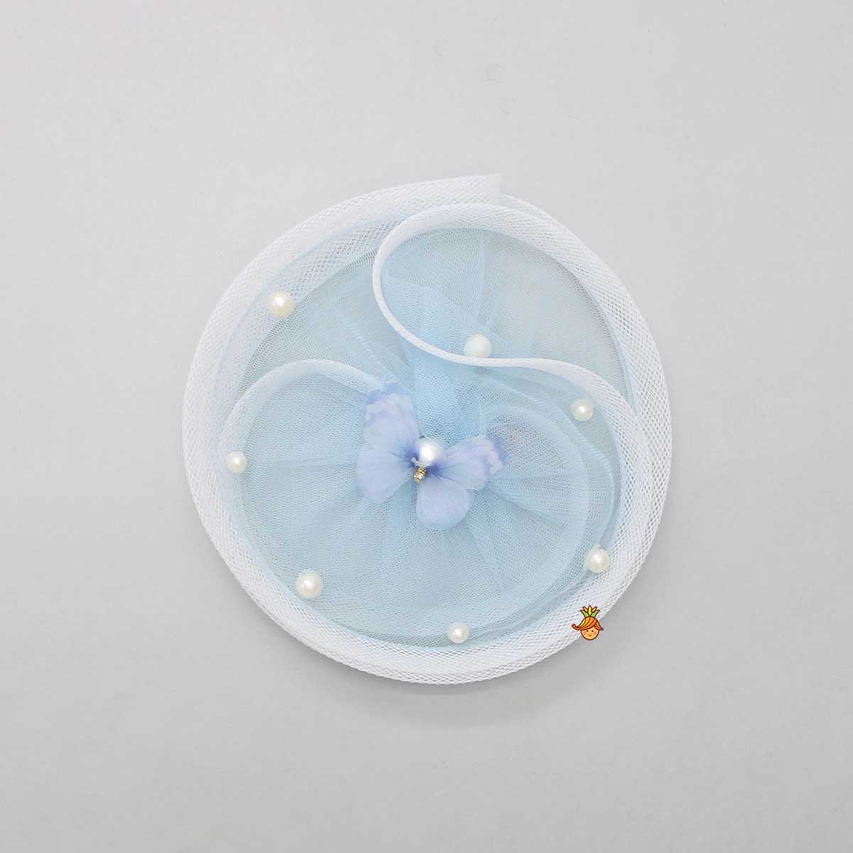 Butterfly Embellished Twisted Powder Blue Hair Clip