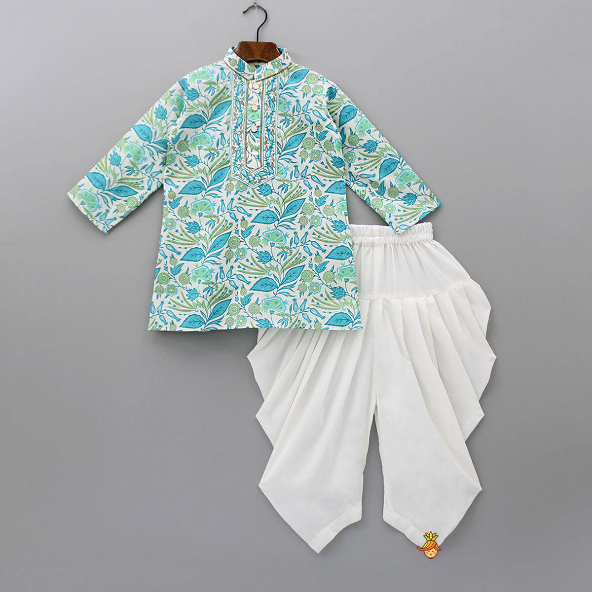 Printed Cotton Multicolour Kurta And Patiala