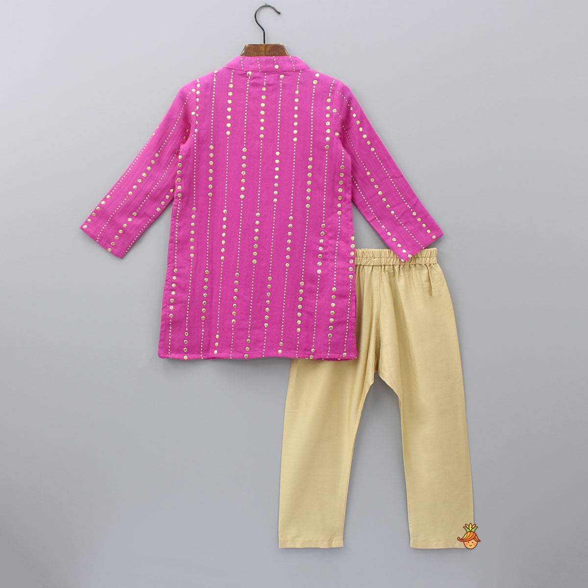 Pink Embroidered Kurta With Pyjama