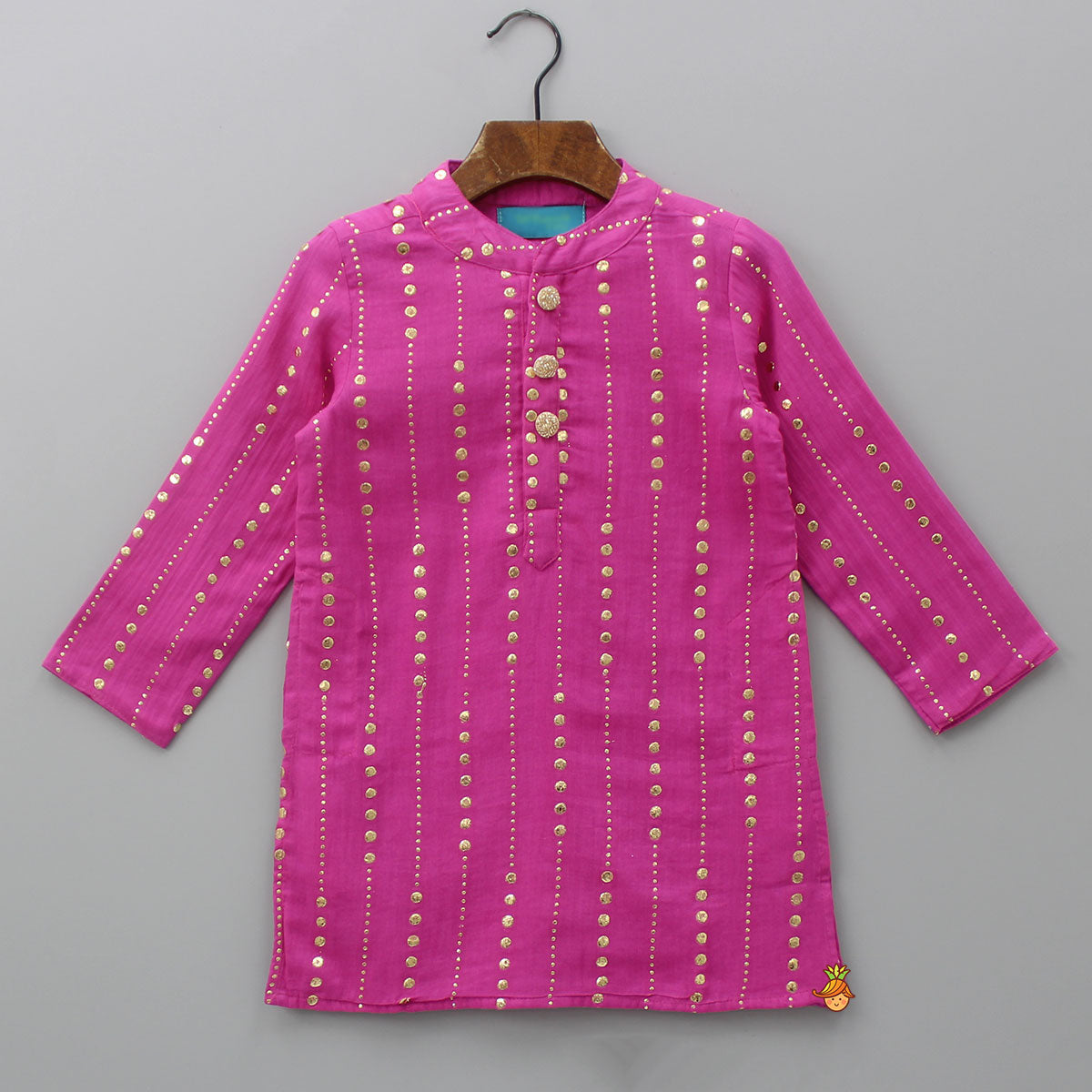 Pink Embroidered Kurta With Pyjama