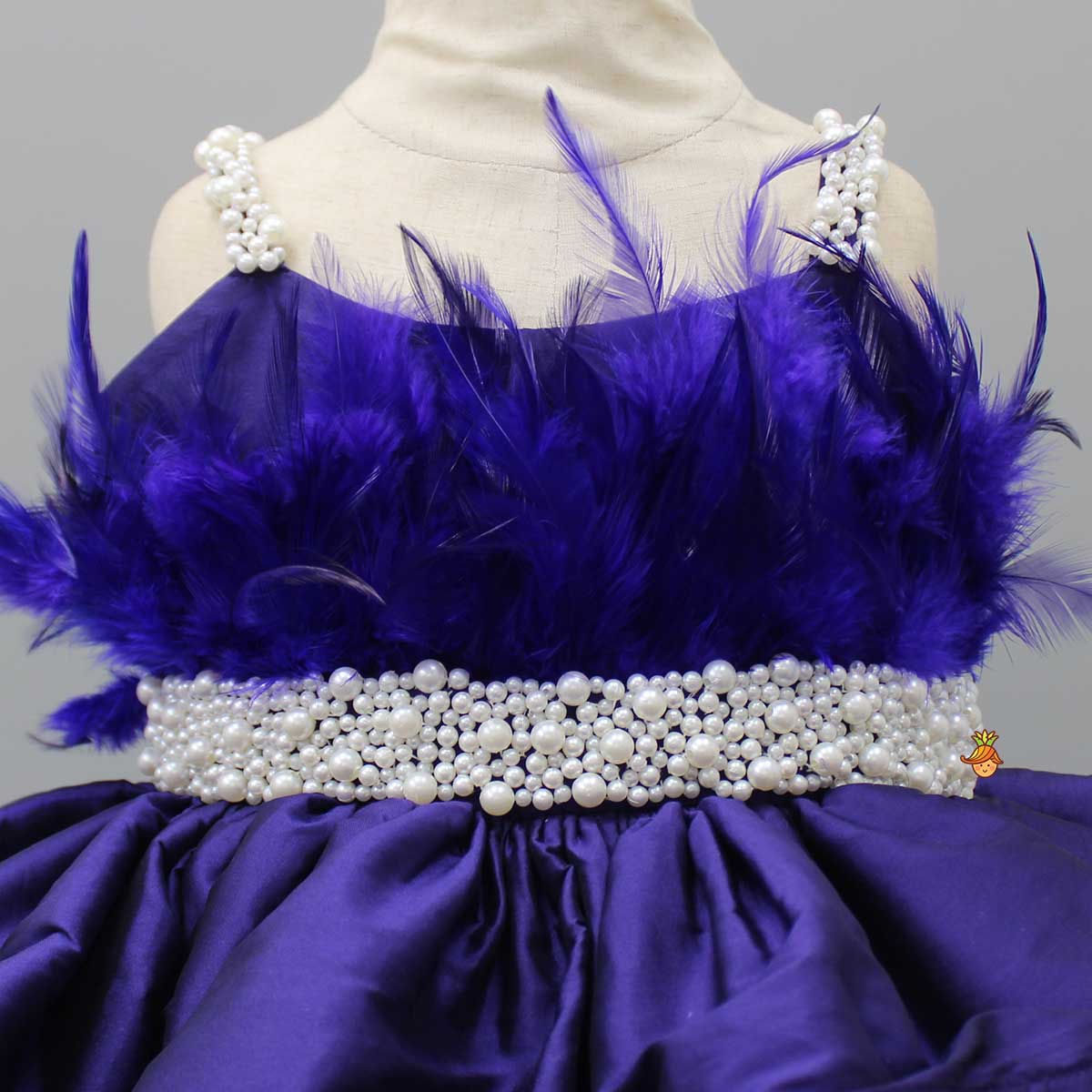 Elegant Purple Layered Dress With Matching Detachable Bow And Head Band