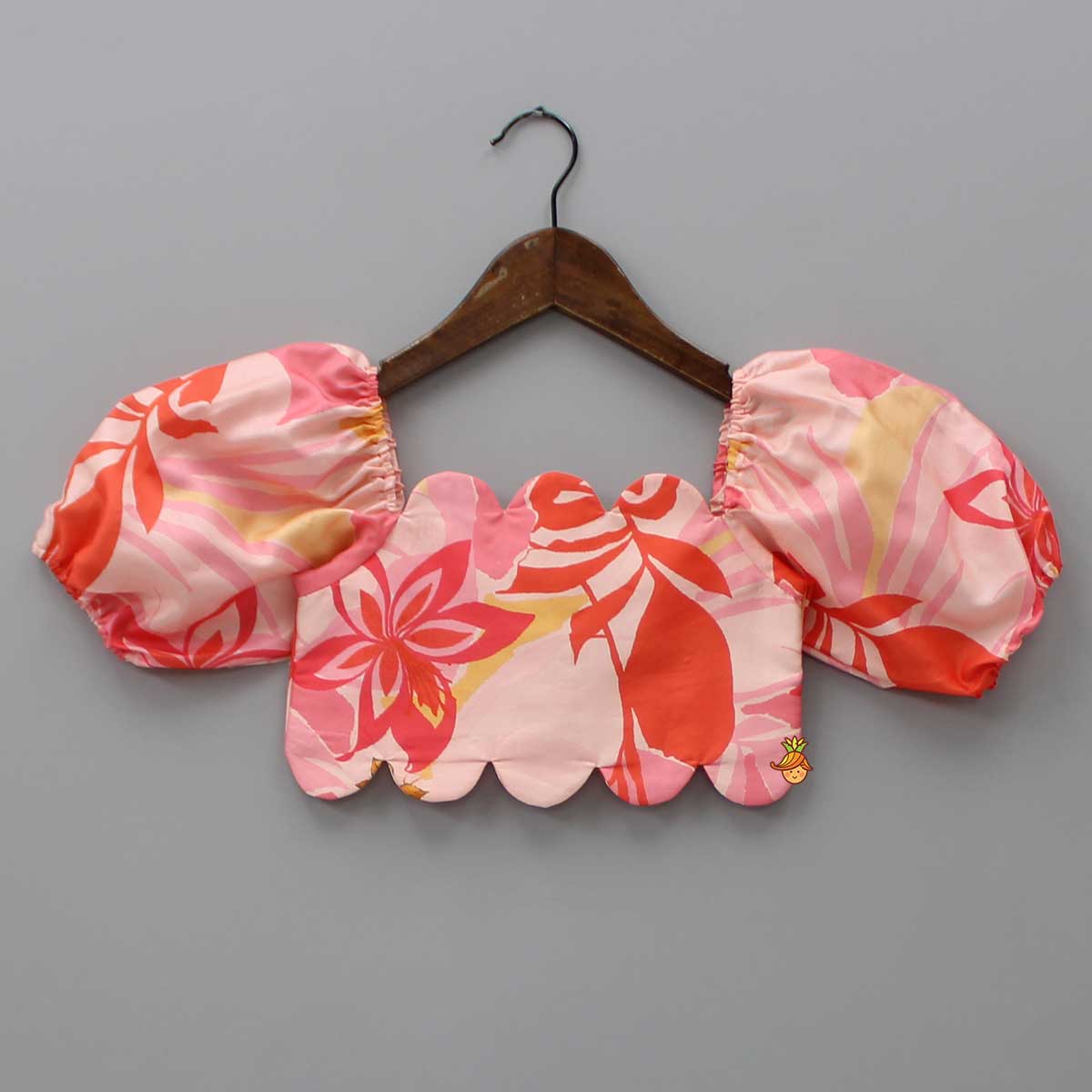 Floral Printed Peach Top And Flared Palazzo