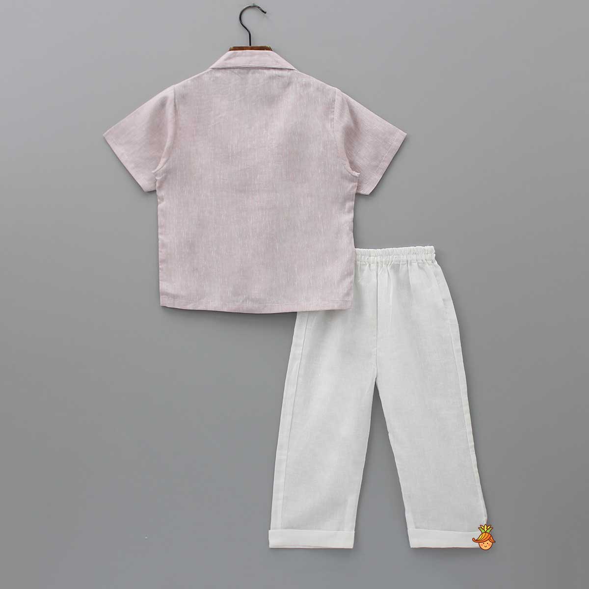 Notched Collar Pink Sleepwear