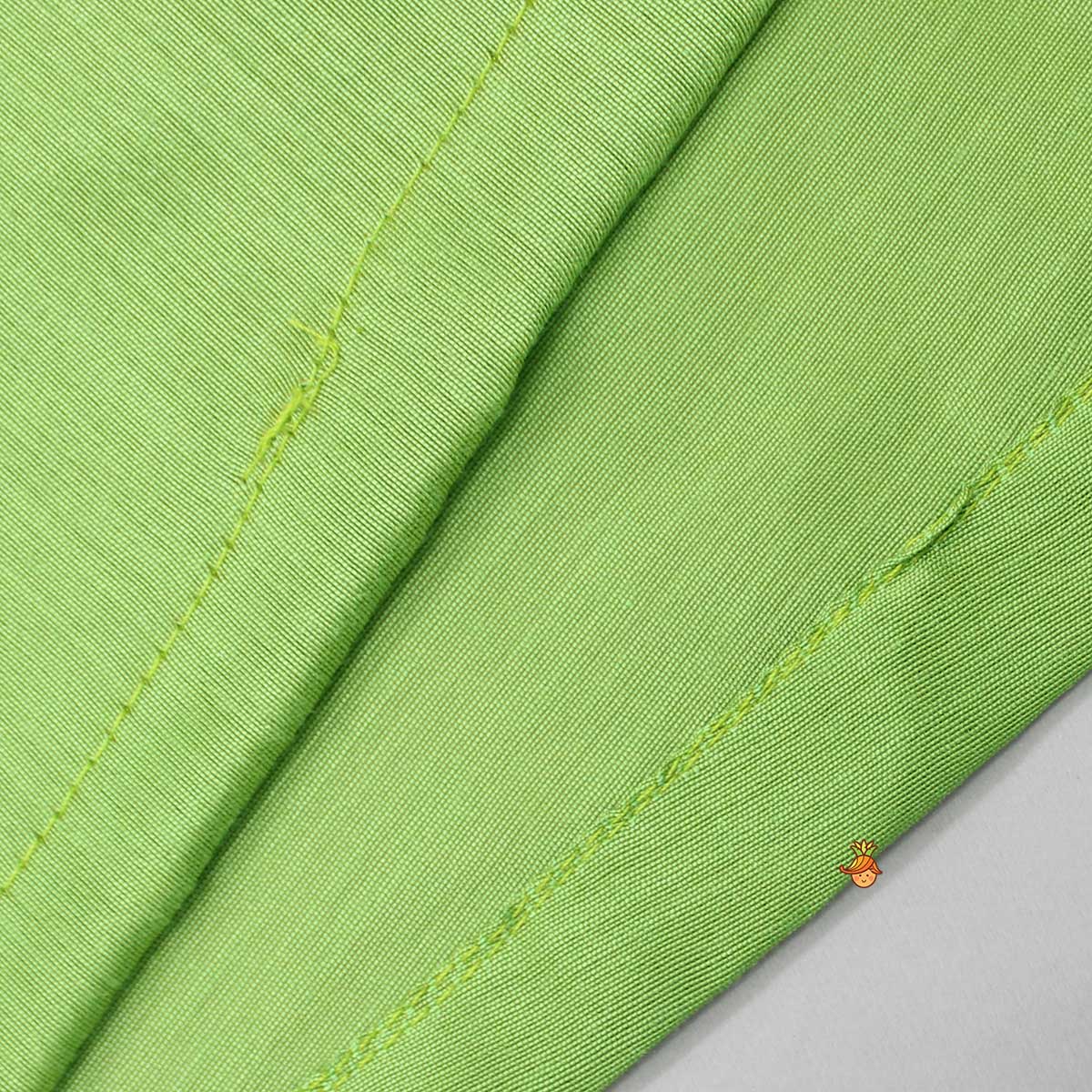 Green Kurti And Gota Lace Detail Multicolour Jacket
