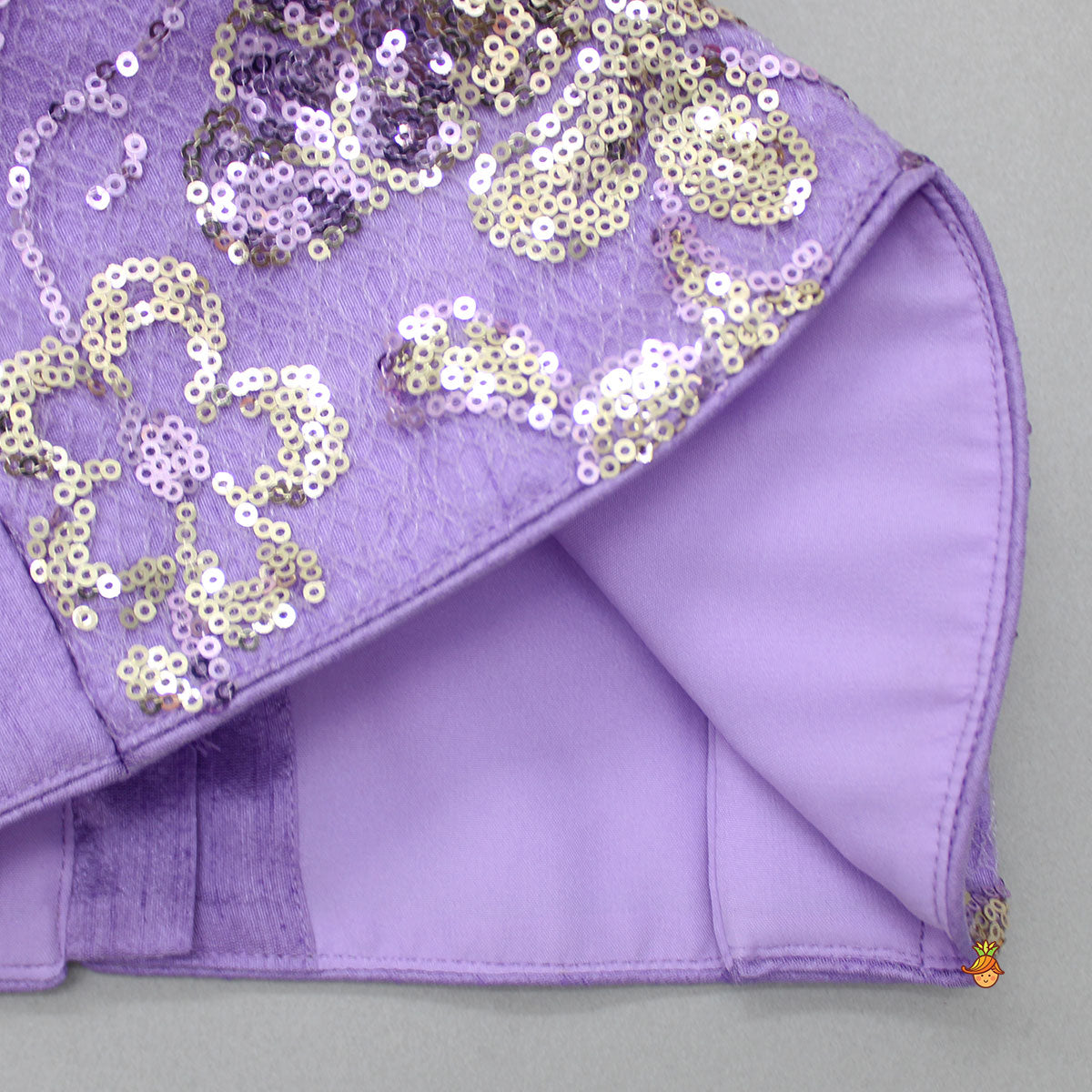 Sequin Detail Strappy Lavender Top And Lehenga