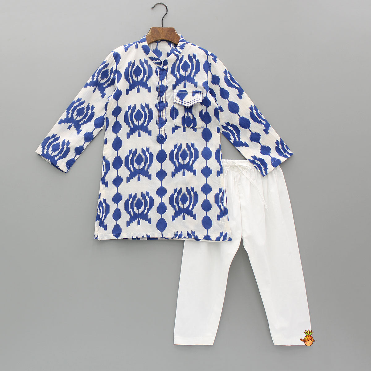 Dual Tone Printed Kurta And Pyjama