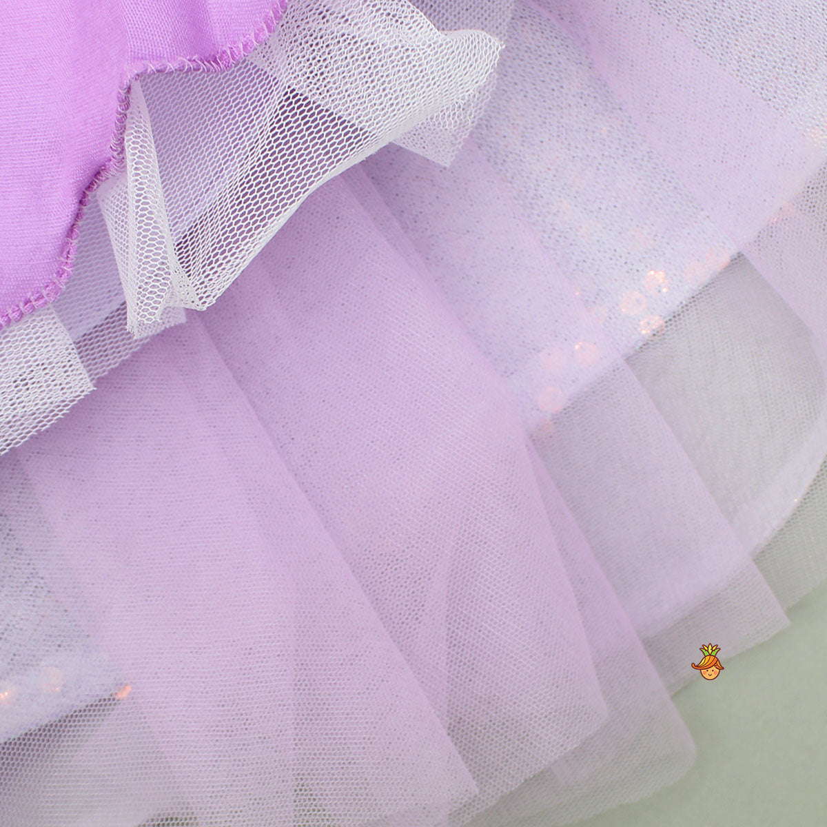 Purple Sequin Dress Adorned With Matching Bows