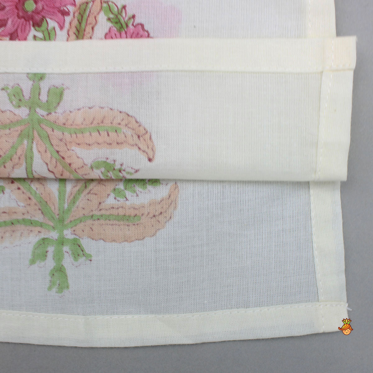 Floral Printed Kurta With Handworked Jacket And Dhoti.
