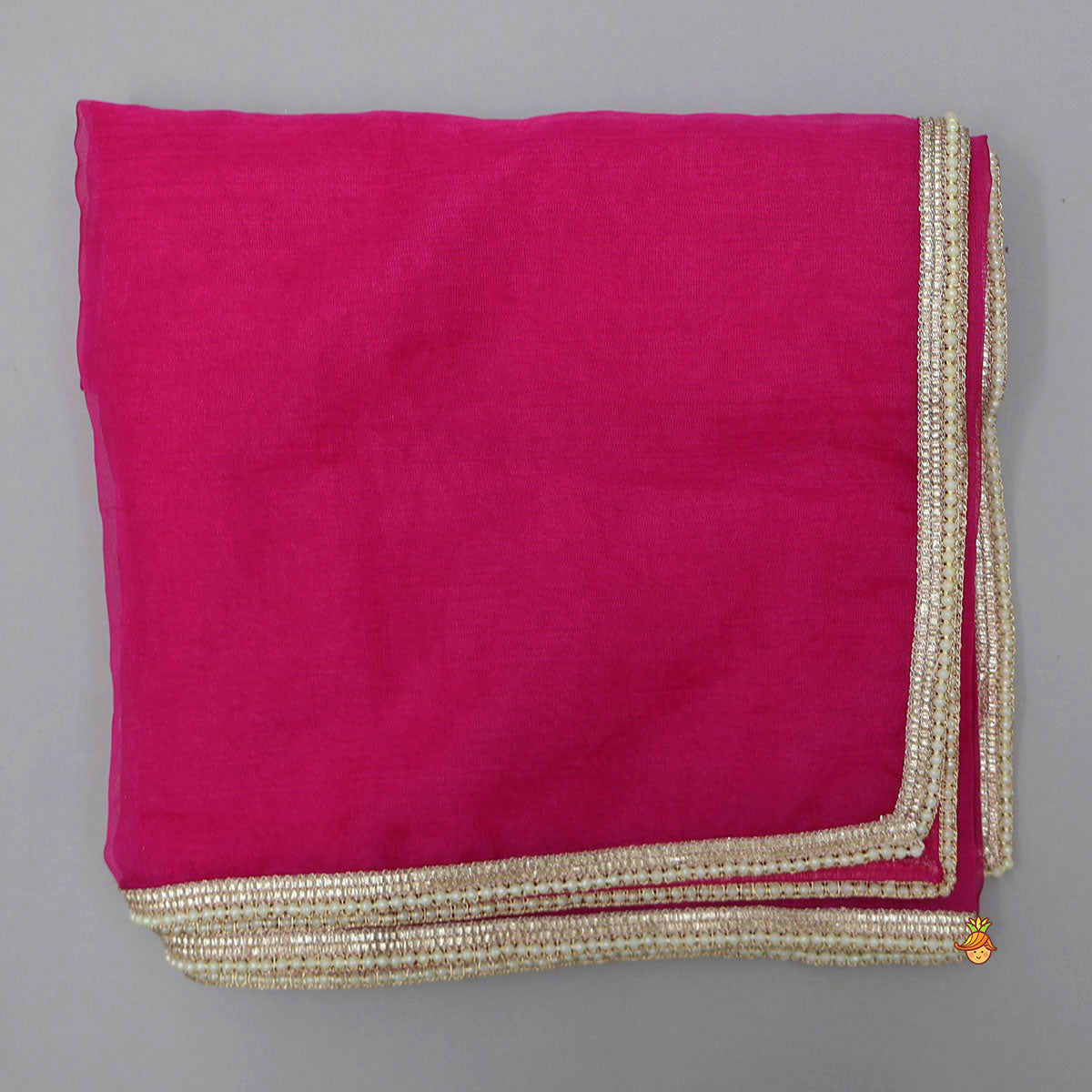 Sequin Embroidered Pink Top And Lehenga With Matching Net Dupatta