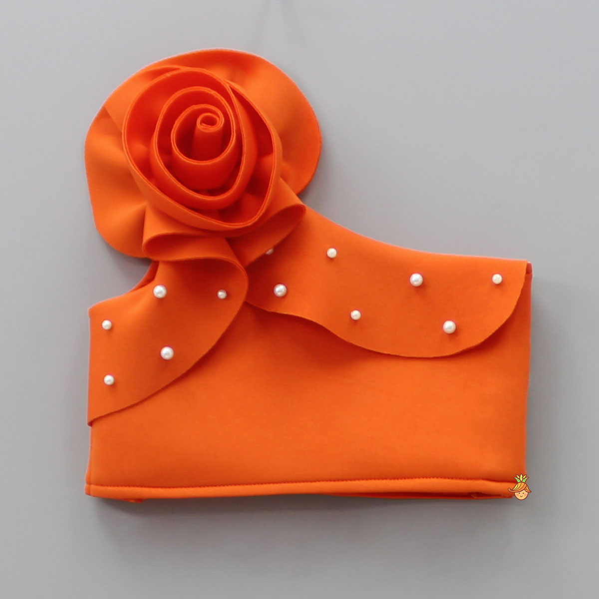 Orange Rose One Shoulder Crop Top and Matching Pant