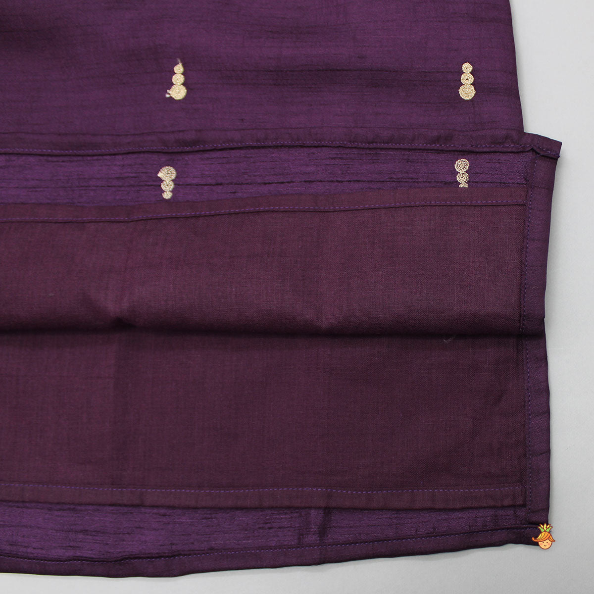 Purple Kurta With Dori Embroidery And Pyjama