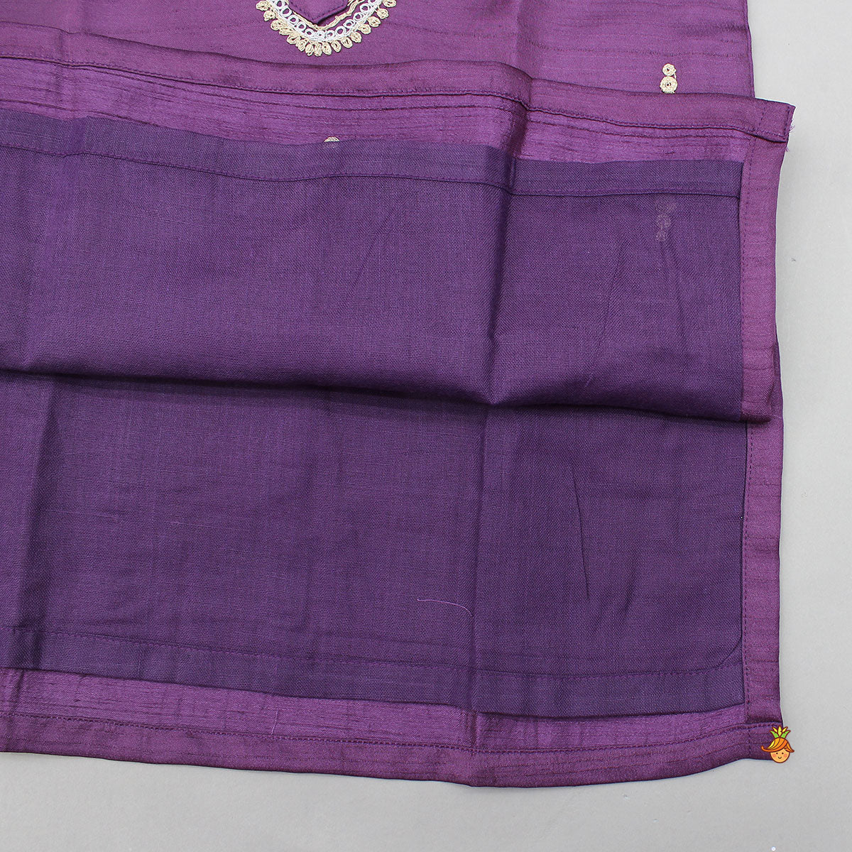 Purple Kurta With Dori Embroidery And Pyjama