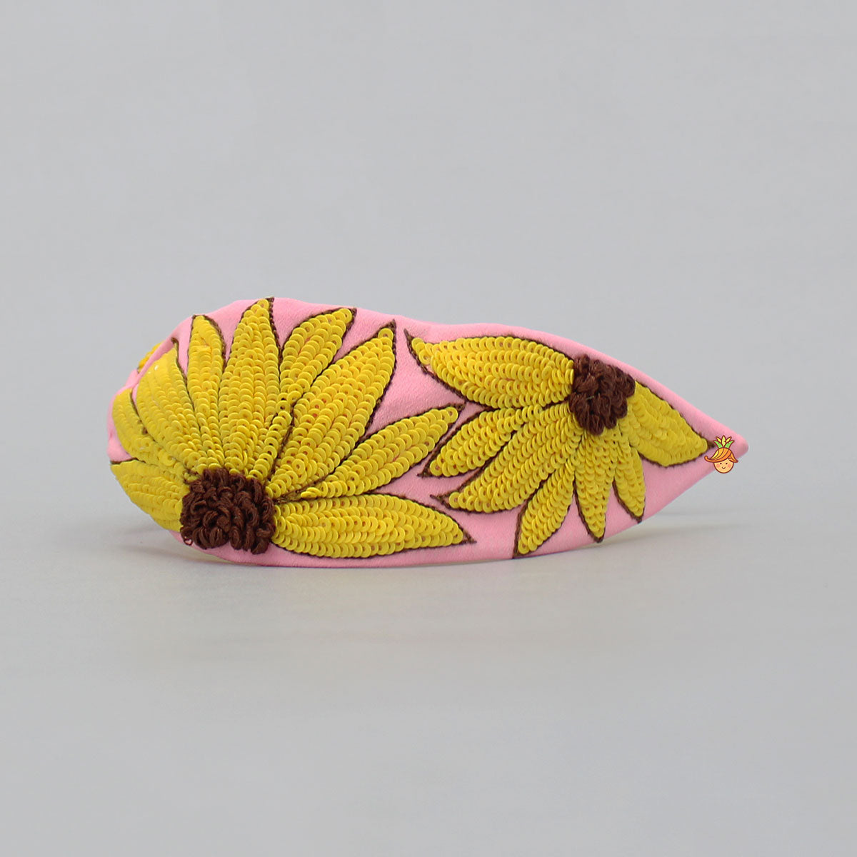 Floral Embroidered Pink Hairband