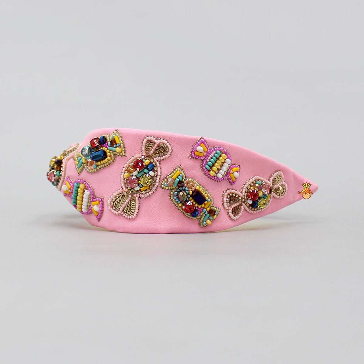 Sequins and Beaded Candy Worked Pink Hairband
