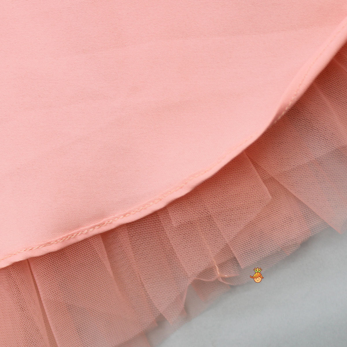 One Shoulder Neoprene Layered Peach Dress