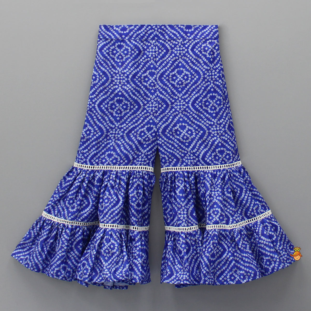 Bandhani Printed Stylish Blue Top And Sharara