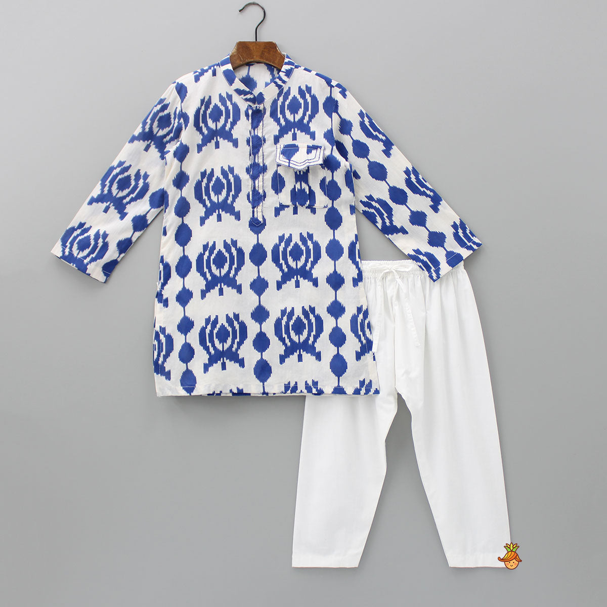 Dual Tone Printed Kurta And Pyjama