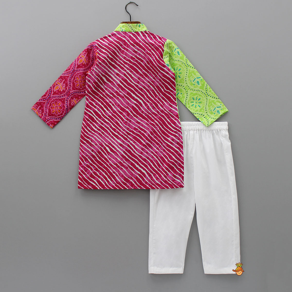 Bandhani And Leheriya Dual Printed Kurta With Pyjama