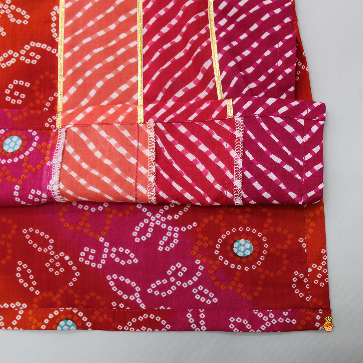 Leheriya And Bandhani Printed Multicolour Kurta And Pyjama