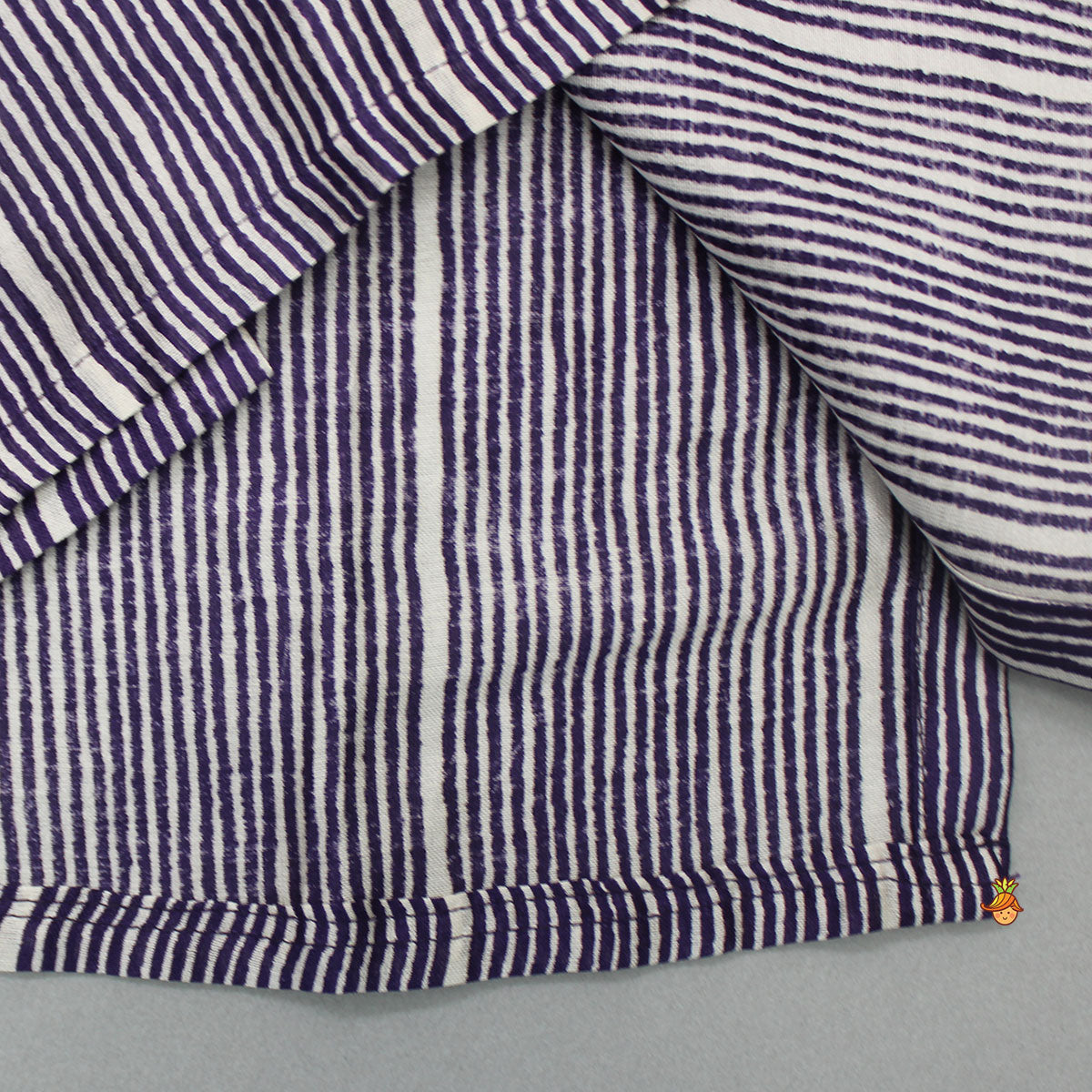 Purple Stripes Chanderi Kurta With Pyjama