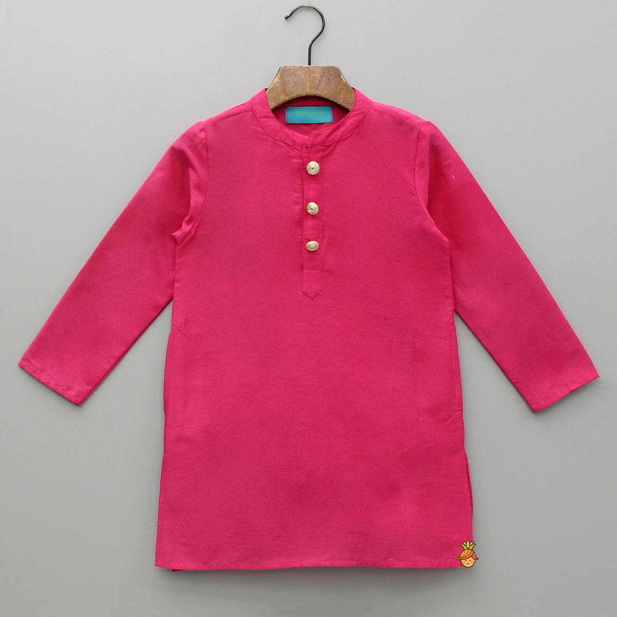 Pink Kurta With Faux Mirror Embroidered Jacket And Pyjama